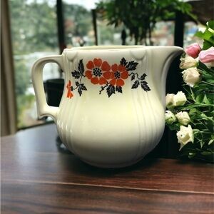 Vintage Hall Red Poppy Ceramic Water Pitcher